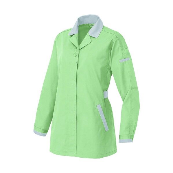 長袖サマースモック 015グリーン×シルバーグレー LL 5327 1