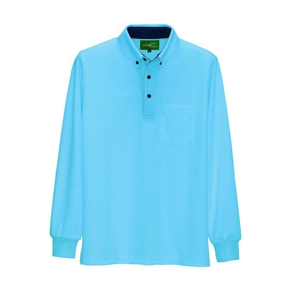 制電長袖ポロシャツ(男女兼用) AZ50012-007サックス3L 007サックス 3L 50012 1