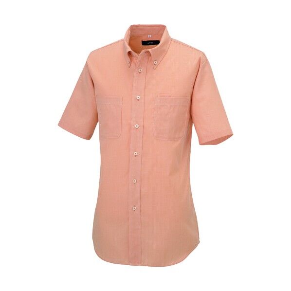 半袖ボタンダウンシャツ(コードレーン)(男女兼用) 163オレンジ 3S 50402 1
