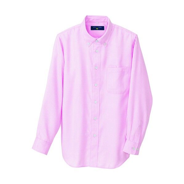 長袖ボタンダウンシャツ(ヘリンボーン)(男女兼用) 060ピンク(在庫限り) 3S 50403 1