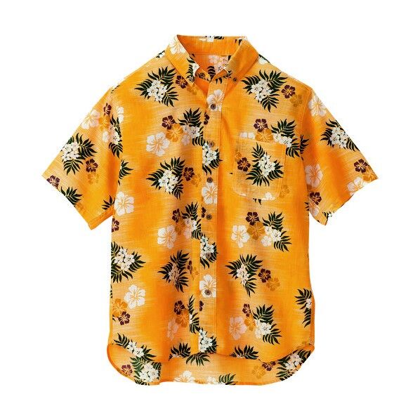 ボタンダウンアロハシャツ（カジーマ）（男女兼用） 019イエロー 3L 56110 1
