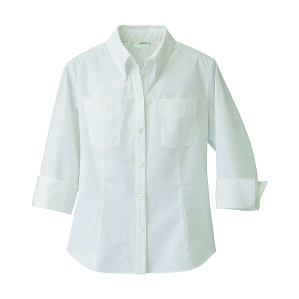 レディース七分袖ボタンダウンシャツAZ861204-001ホワイトLL 001ホワイト LL 861204 1