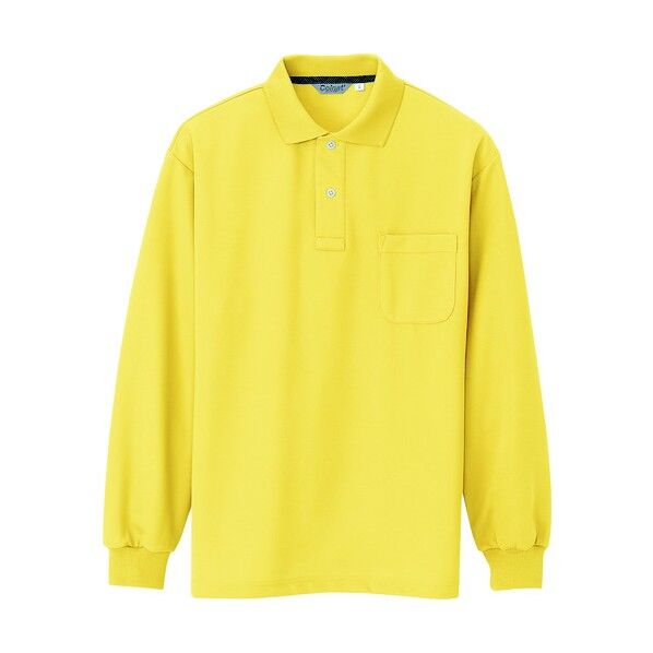 メンズ長袖ポロシャツ 042イエロー 4L CL1001 1