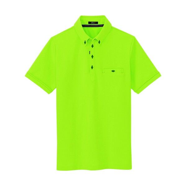 部屋干しボタンダウン半袖ポロシャツ(男女兼用) 016ライム SS 7667 1