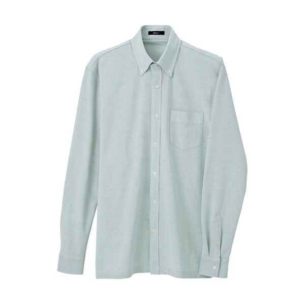 長袖ニットボタンダウンシャツ（男女兼用） 004グレー LL 7853 1