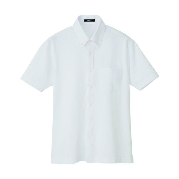 半袖ニットボタンダウンシャツ(男女兼用) 001ホワイト M 7854 1