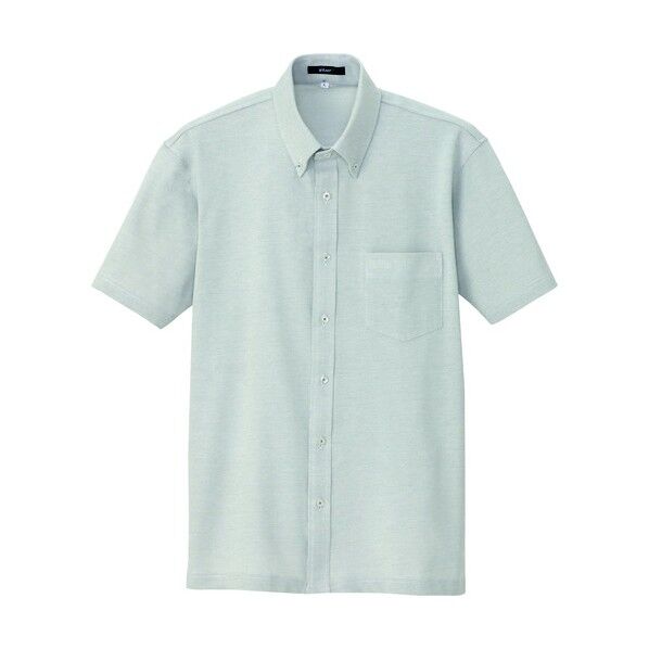 半袖ニットボタンダウンシャツ(男女兼用) 004グレー L 7854 1