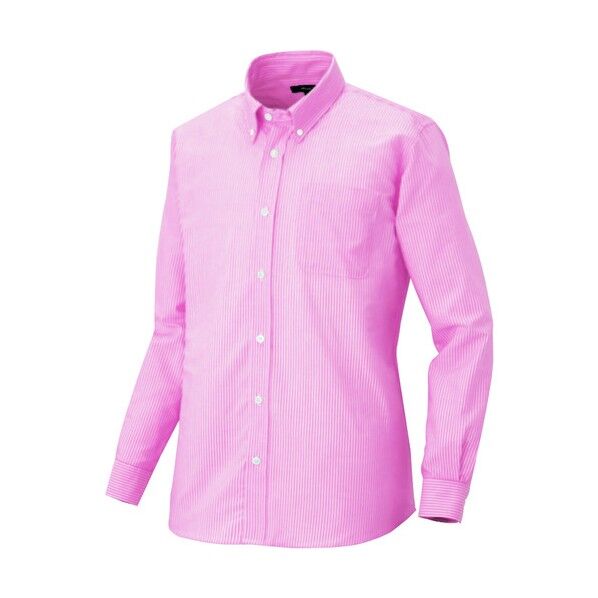 メンズ長袖オックスボタンダウンシャツAZ7870-160ピンクストライプS 160ピンクストライプ S 7870 1