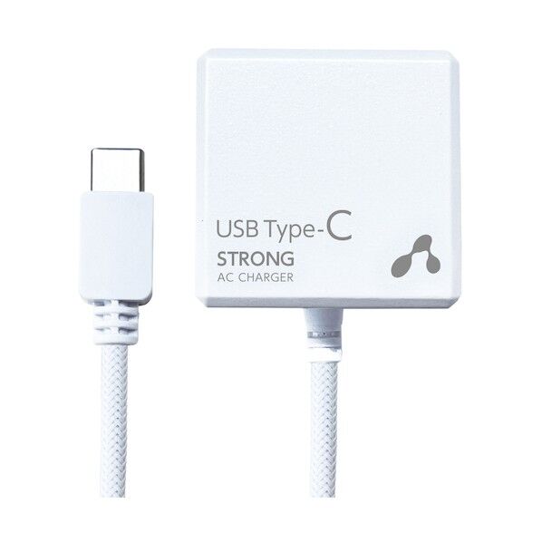 TYPE-C 2.4Aタイプ 2.5mケーブルACストロング充電器 WH AKJ-CTL24STG WH 1点