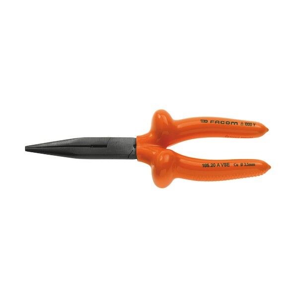 絶縁工具 延長ハーフラウンドストレートノーズプライヤ 200mm 1点