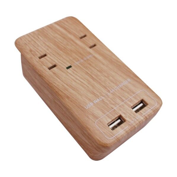 TAPKING USB WALL AC2個口 3.4A USB2ポート ベージュウッド PT221BEWD 1個