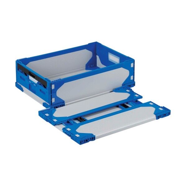 リットハイブリッド折りたたみコンテナ 611556 LT-RS-SS41グレー/ダークブルー630×420×189 LTRSSS41GYDB630X420X189 1点