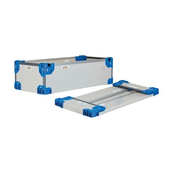 テクセルハイブリッド折りたたみコンテナー 608631 長尺折り畳みコンテナRS-SMグレー/ダークブルー1090×545×250 TERSSMGYDB1090X545X250 1点