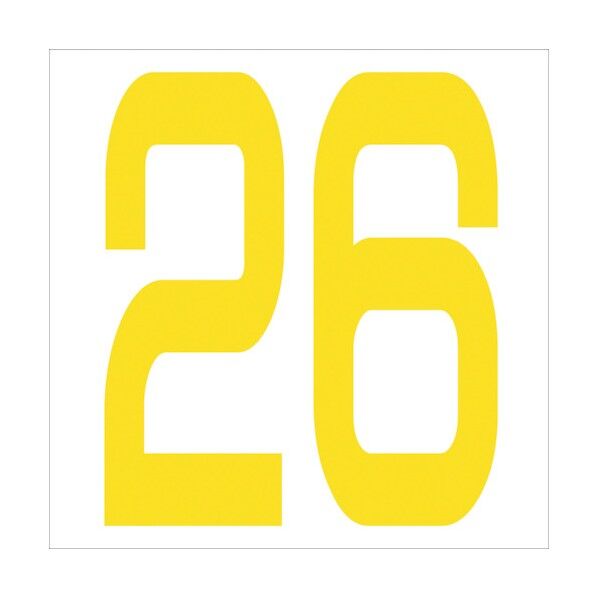 カッティングステッカー 数字26 文字高100mm 黄 6300006007 1点