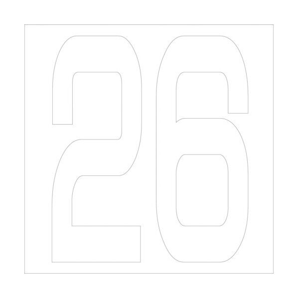 カッティングステッカー 数字26 文字高100mm 白 6300005737 1点