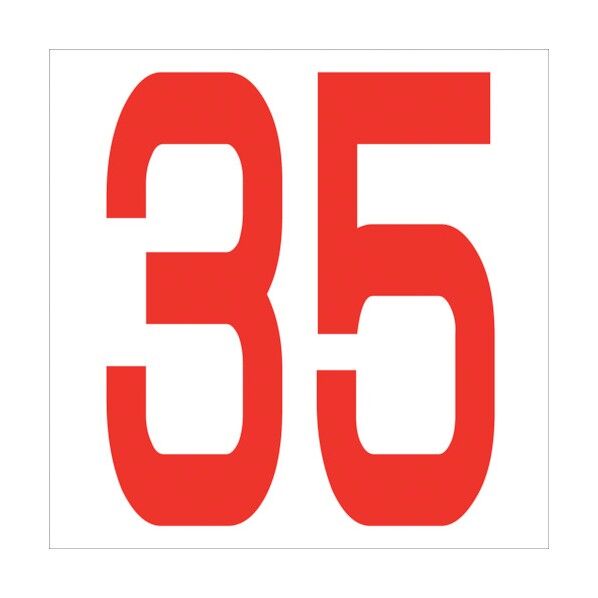カッティングステッカー 数字35 文字高100mm 赤 6300005836 1点