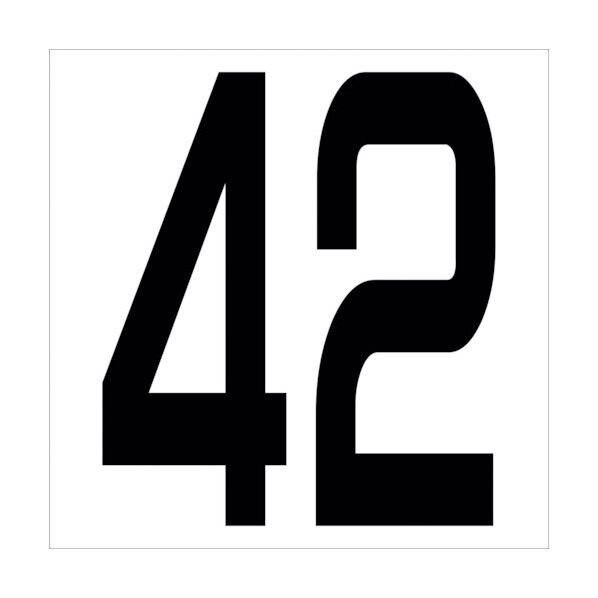 カッティングステッカー 数字42 文字高100mm 黒 6300005663 1点