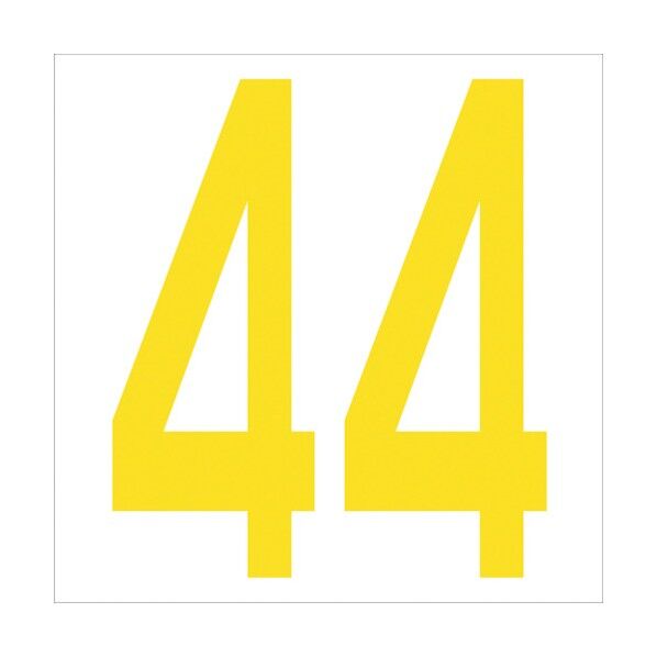 カッティングステッカー 数字44 文字高100mm 黄 6300006025 1点