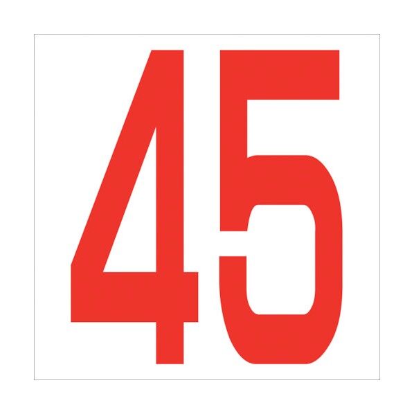 カッティングステッカー 数字45 文字高100mm 赤 6300005846 1点