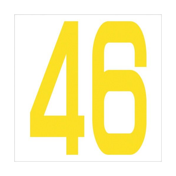 カッティングステッカー 数字46 文字高100mm 黄 6300006027 1点