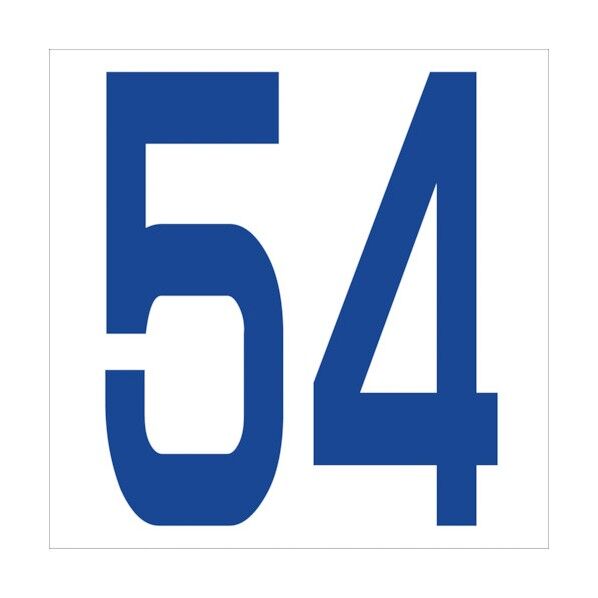 カッティングステッカー 数字54 文字高100mm 青 6300005945 1点