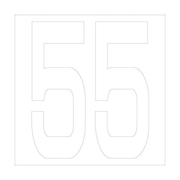 カッティングステッカー 数字55 文字高100mm 白 6300005766 1点