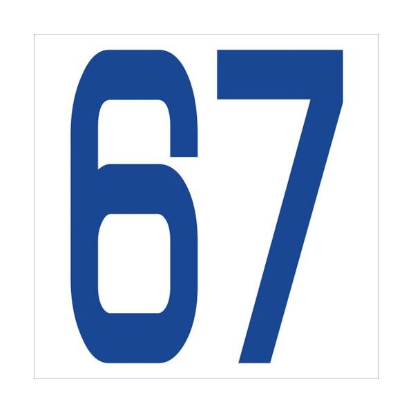 カッティングステッカー 数字67 文字高100mm 青 6300005958 1点