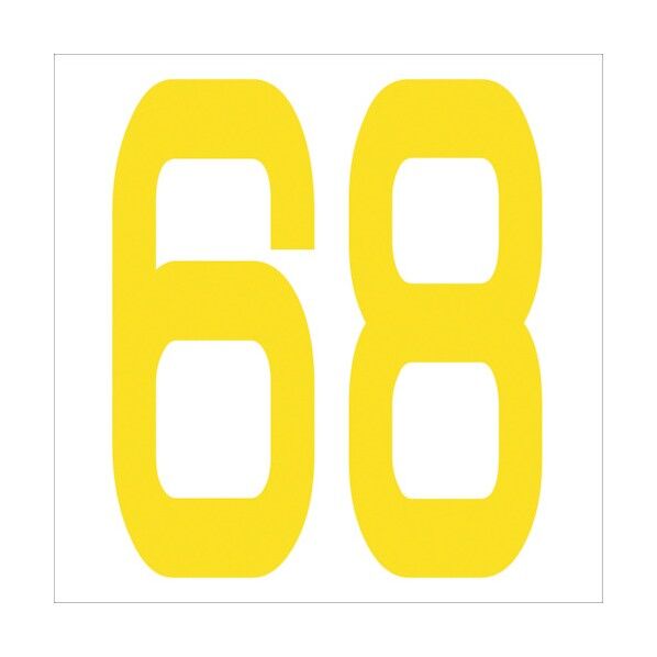 カッティングステッカー 数字68 文字高100mm 黄 6300006049 1点