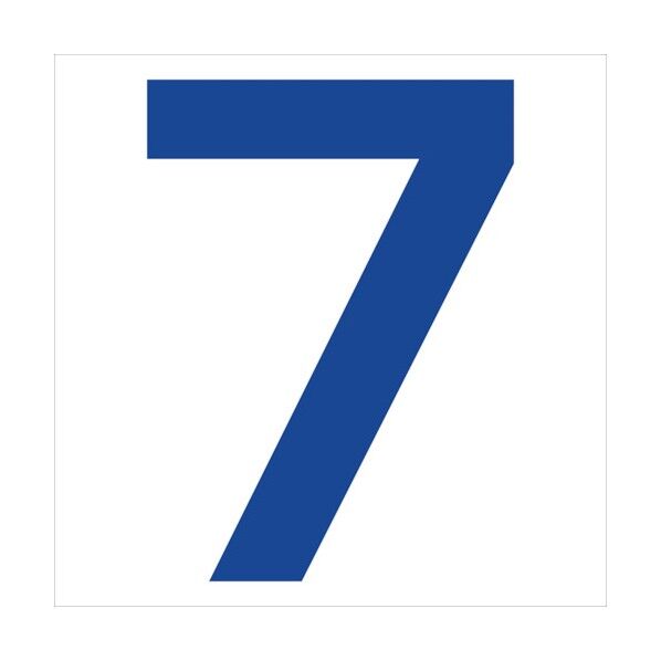 カッティングステッカー 数字7 文字高100mm 青 6300008277 1点