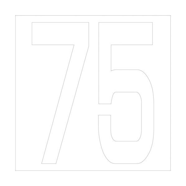 カッティングステッカー 数字75 文字高100mm 白 6300005786 1点