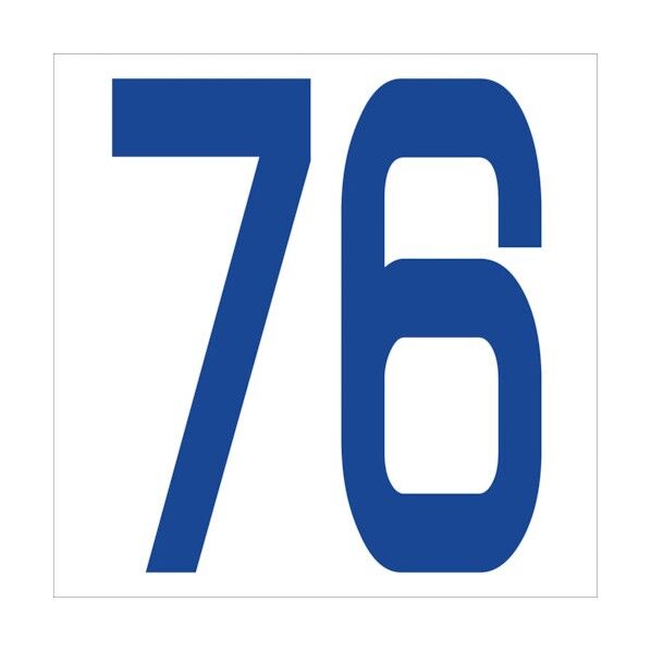 カッティングステッカー 数字76 文字高100mm 青 6300005967 1点