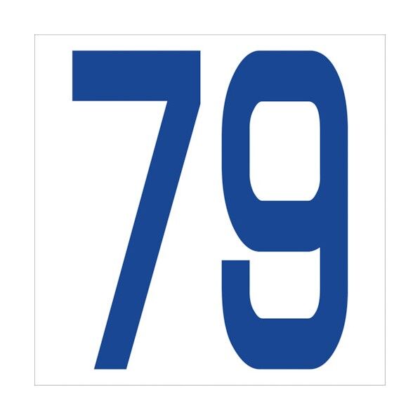 カッティングステッカー 数字79 文字高100mm 青 6300005970 1点