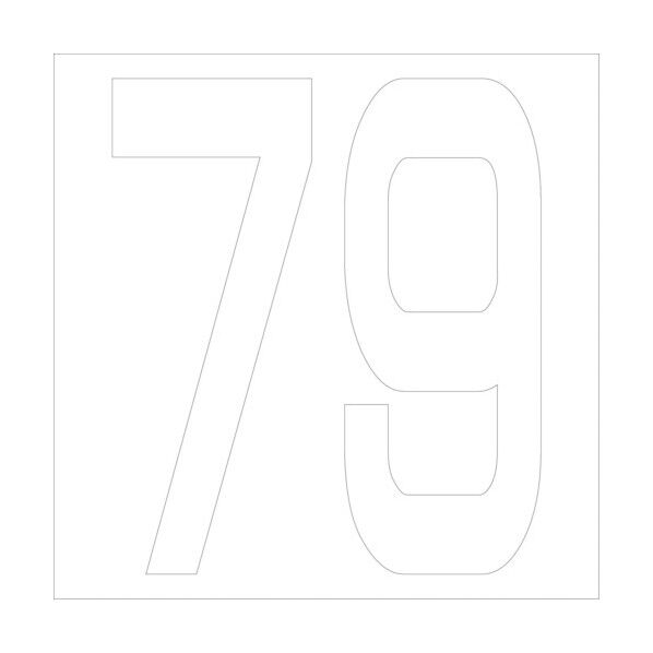 カッティングステッカー 数字79 文字高100mm 白 6300005790 1点