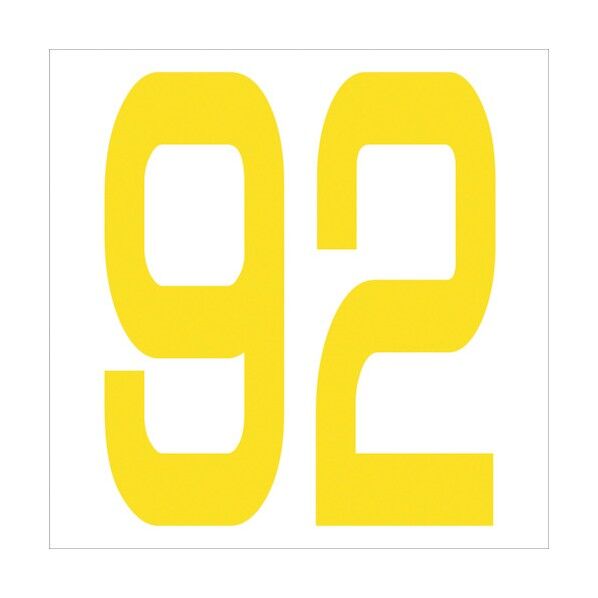 カッティングステッカー 数字92 文字高100mm 黄 6300006073 1点