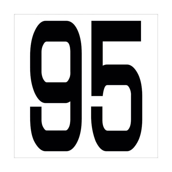 カッティングステッカー 数字95 文字高100mm 黒 6300005716 1点