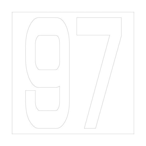 カッティングステッカー 数字97 文字高100mm 白 6300005808 1点