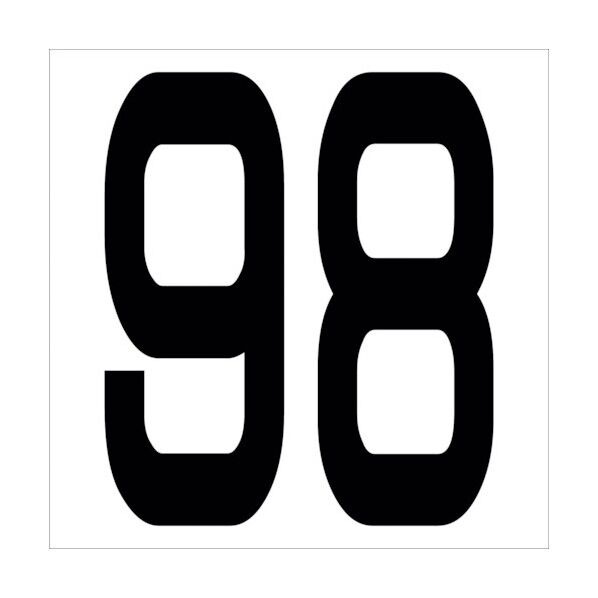カッティングステッカー 数字98 文字高100mm 黒 6300005719 1点