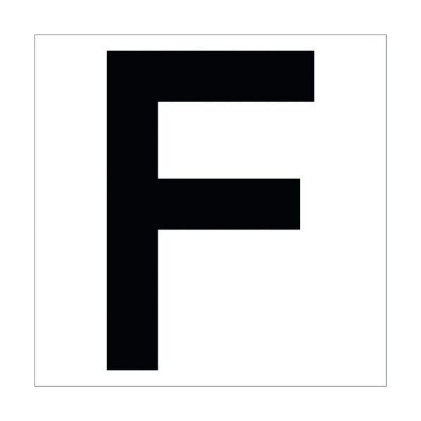 カッティングステッカー 英字F 文字高100mm 黒 6300002268 1点