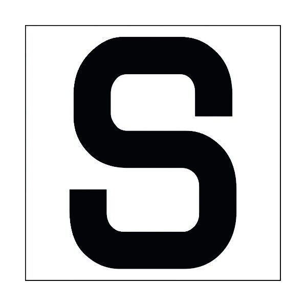 カッティングステッカー 英字S 文字高100mm 黒 6300002281 1点