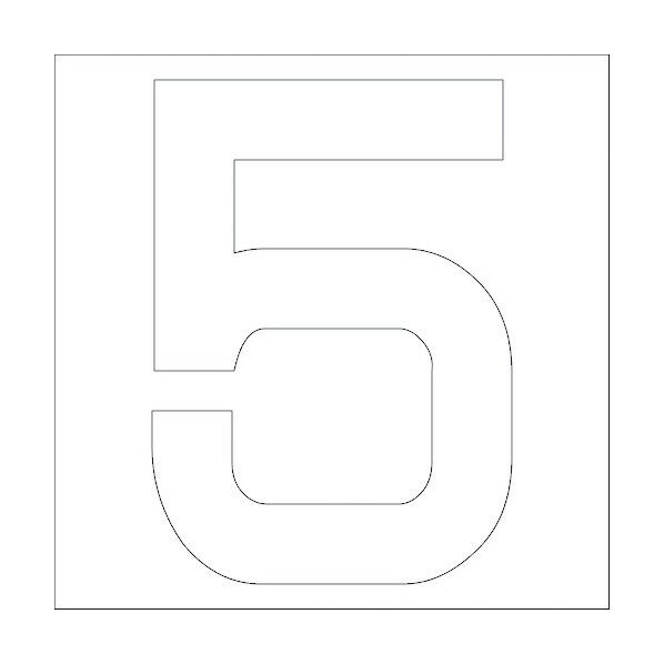 カッティングステッカー 数字5 文字高100mm 白 6300002294 1点