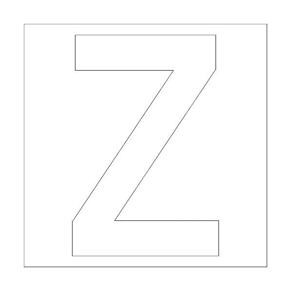 カッティングステッカー 英字Z 文字高100mm 白 6300002324 1点