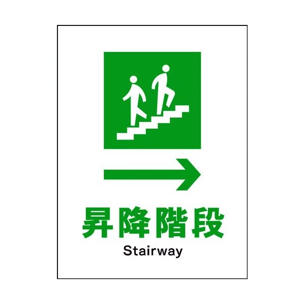 JIS 安全標識 タテ JHD-12M 昇降階段→ 6300003138 1点