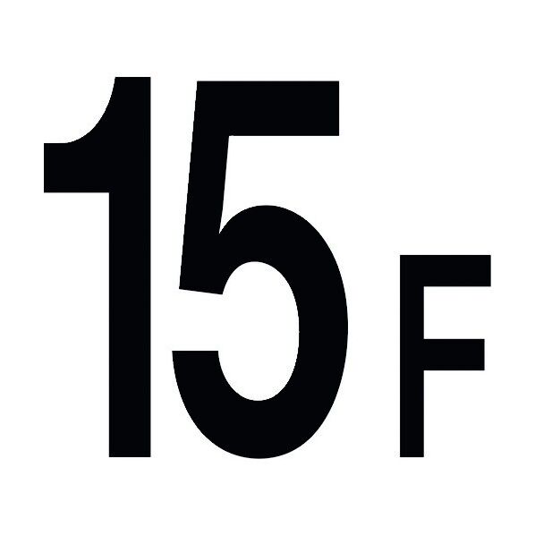 階数表示標識300角 マグネット 15F 6300003314 1点