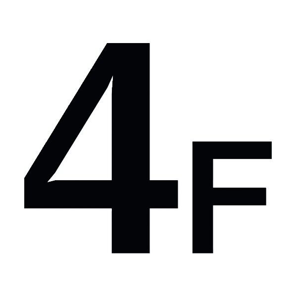 階数表示標識450角 マグネット 4F 6300003328 1点