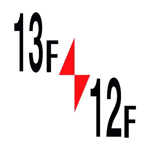 ロフト階数表示板300角 マグネット 13F/12F 6300003363 1点