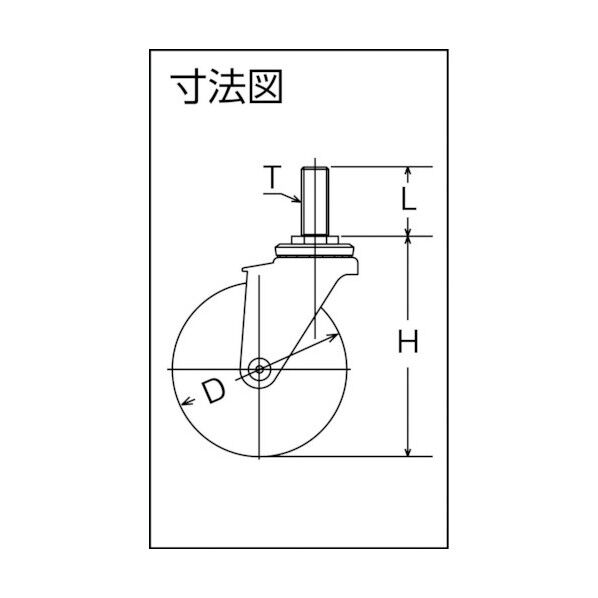 ねじ込み式キャスター 320EA (ゴム車・ステンレス金具) 自在