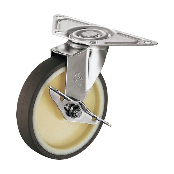 オールステンレスコーナーＥ型自在ＳＰ付ウレタンＢ車１００ｍｍ 215S0E-UB100 1