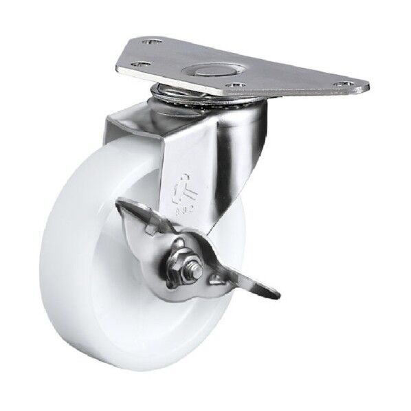 オールステンレスコーナーE型自在SP付ナイロン車75mm 215E-N75H0428 1