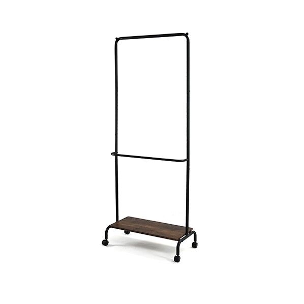 フクダクラフト キャスター付き2段ハンガー 幅61.5×奥行38.5×高さ170cm ヴィンテージブラウン HS-C170 VBR 1台