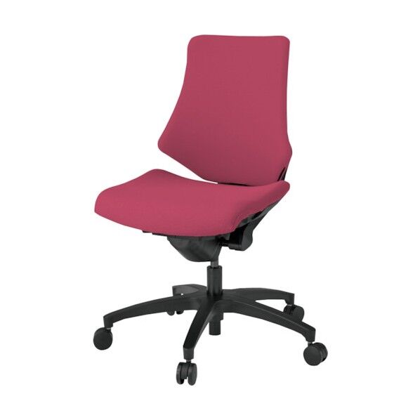 エフチェア クロスバック ローバック 脚ブラック・布地ラズベリーレッド KG-140PS-T1M4 1点